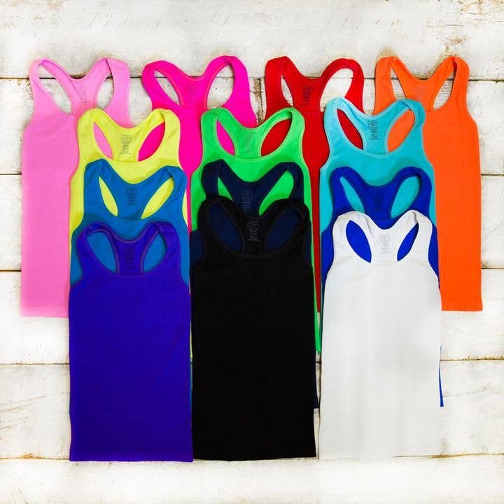 Racer Back Ribbed Tank Top Junior/Women's