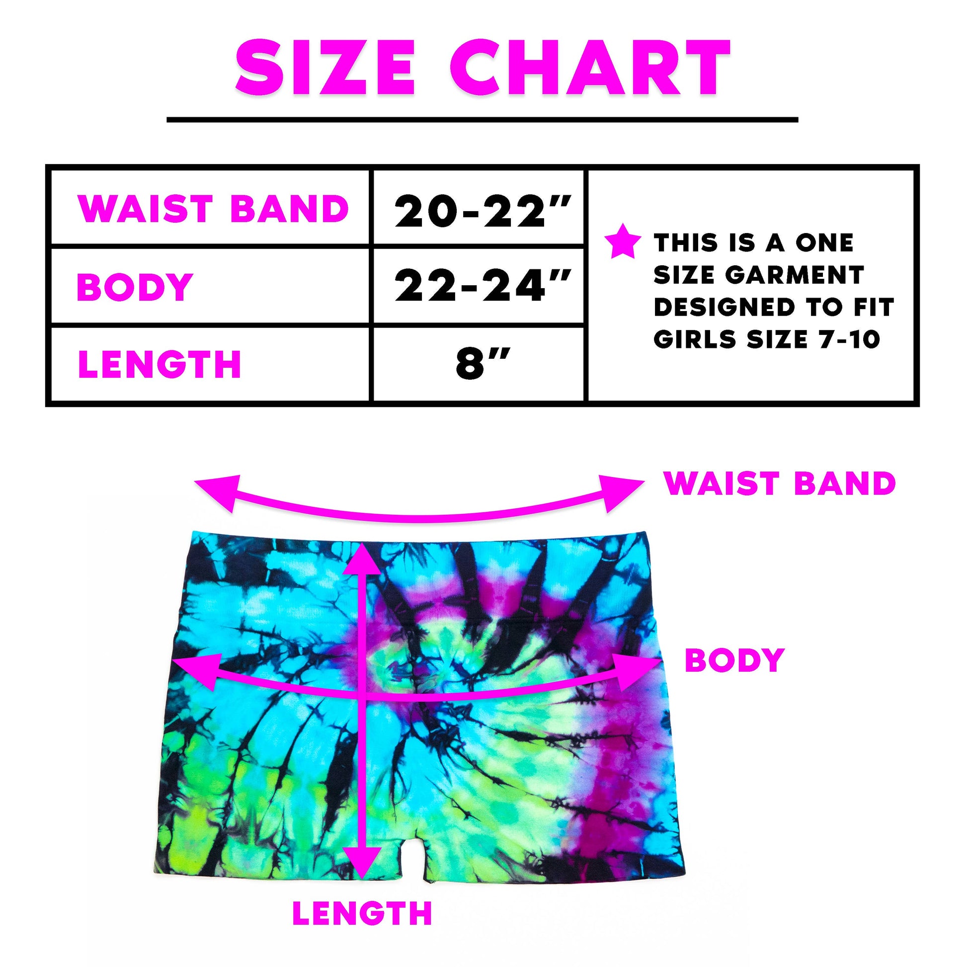 Swirl Tie Dye Boy Shorts Girls