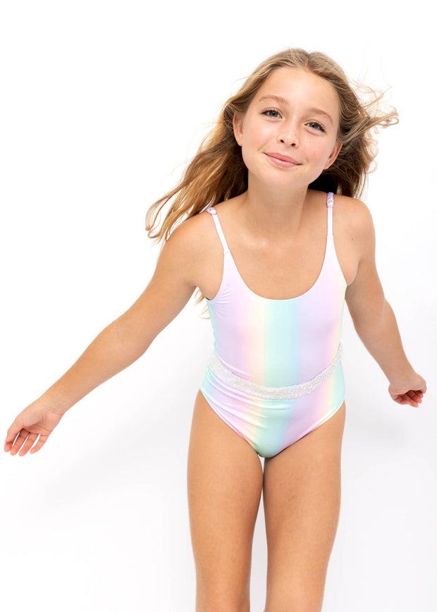 Rainbow Swimsuit with Sequin Belt-RESORT 23