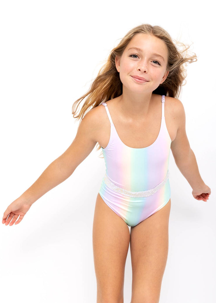Rainbow Swimsuit with Sequin Belt-RESORT 23