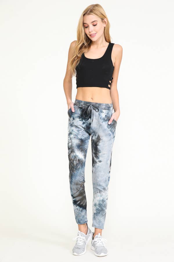 TIE DYE WARM PANTS FLEECE LINED WAISTBAND PANTS