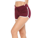 Drawstring Dolphin Running Shorts in Wine Color Urban Look