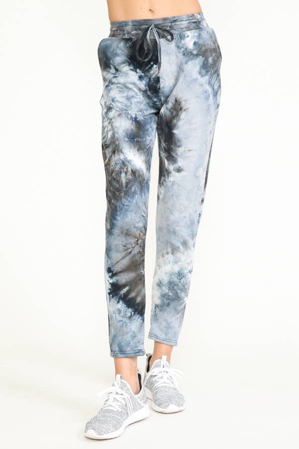 TIE DYE WARM PANTS FLEECE LINED WAISTBAND PANTS