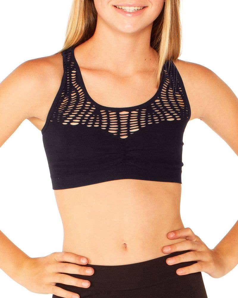 Lace Pattern Sports Bra Girls One Size