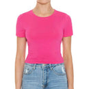 CREW NECK SHORT SLEEVE CROP TEE TOP