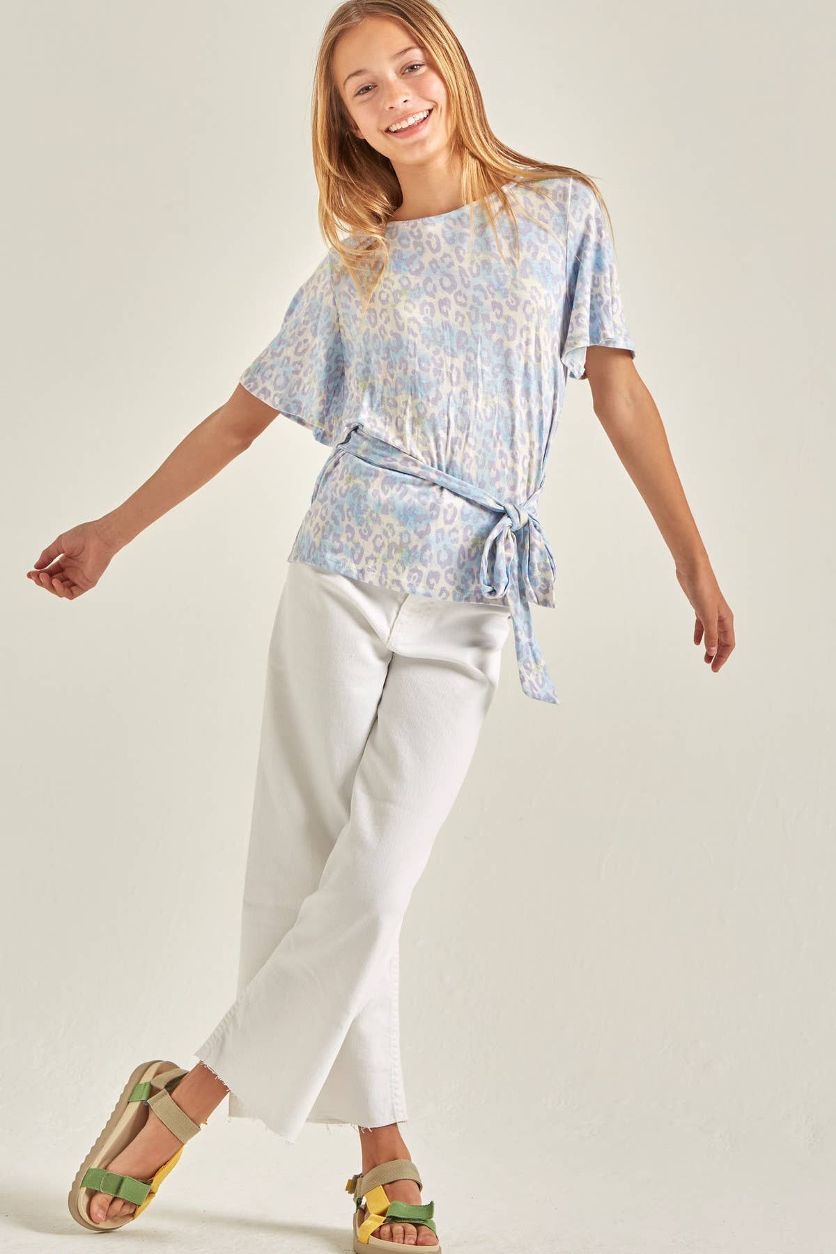 Waist Tie Open Back Wrap Top