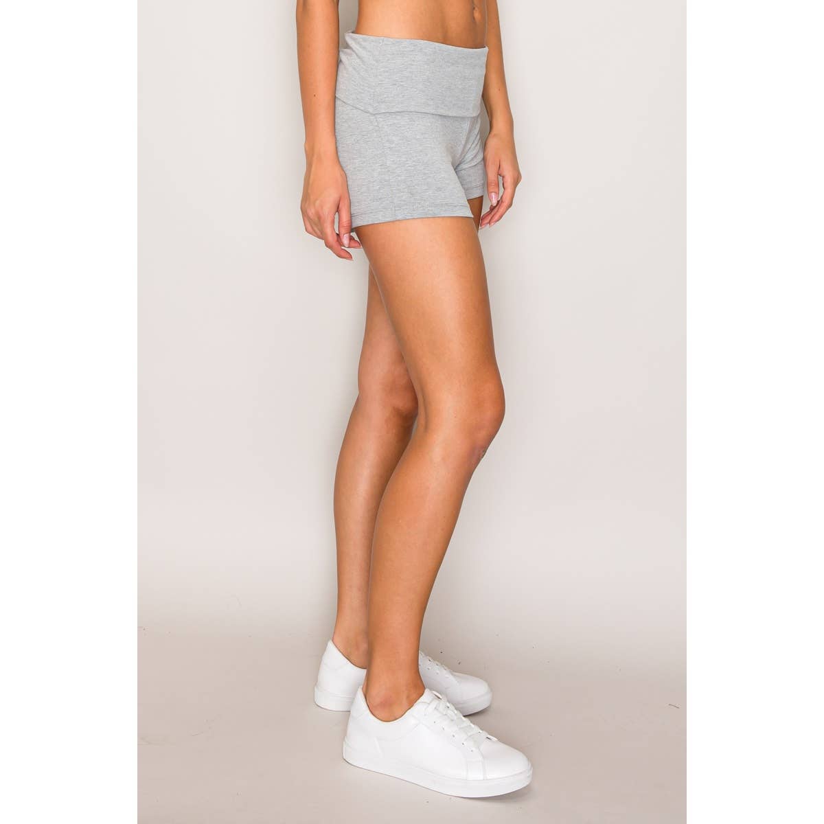 Cotton Bike Shorts with Fold over Waist Band
