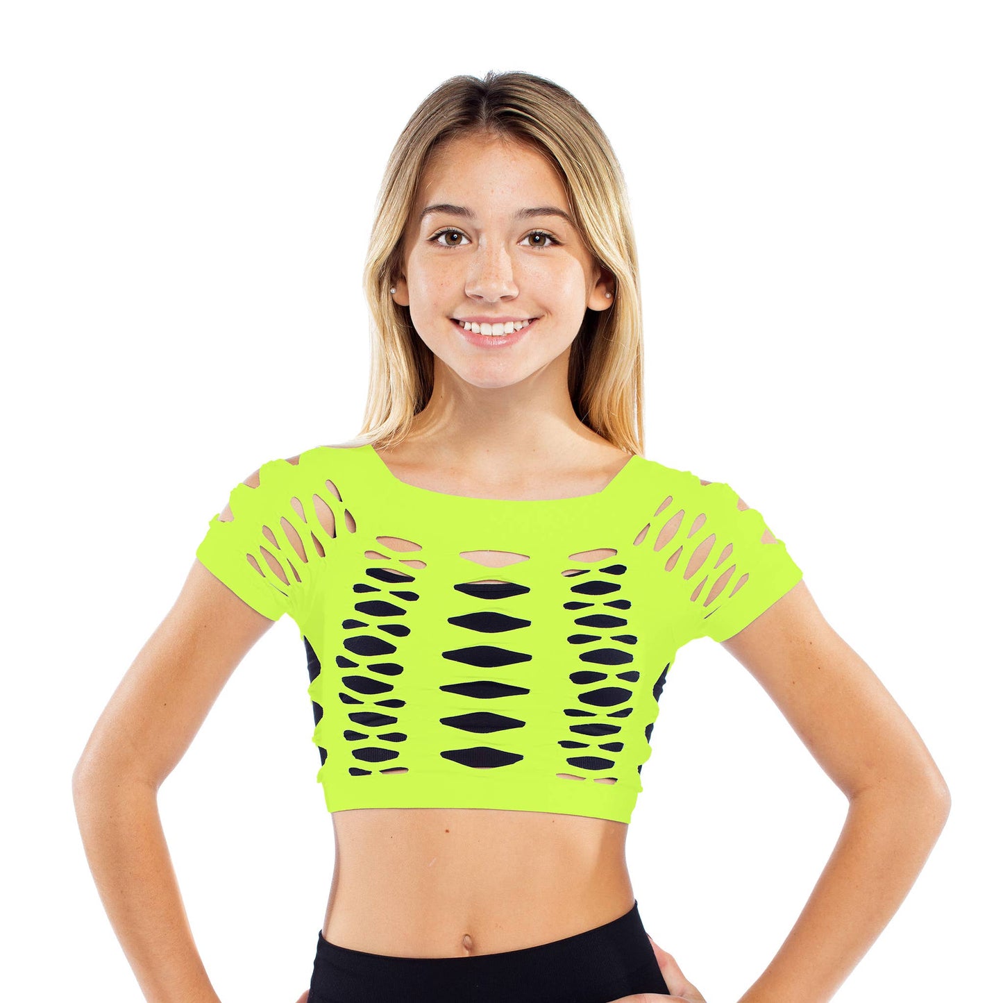 Malibu Mesh Crop Top for Dance Girls One Size