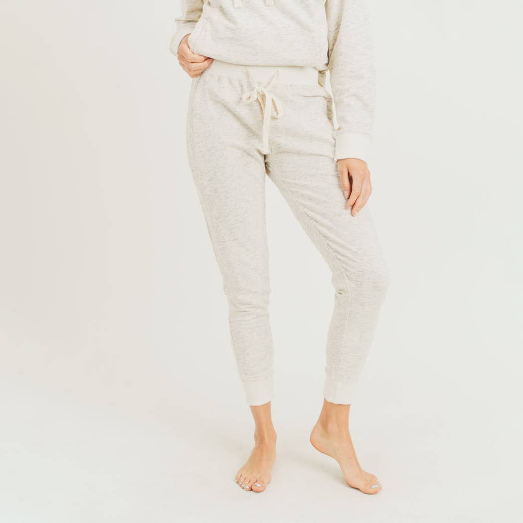 Melange Terry Knit Drawstring Sweatpants