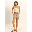 DZ22E149-Halter Cutout Crop Top