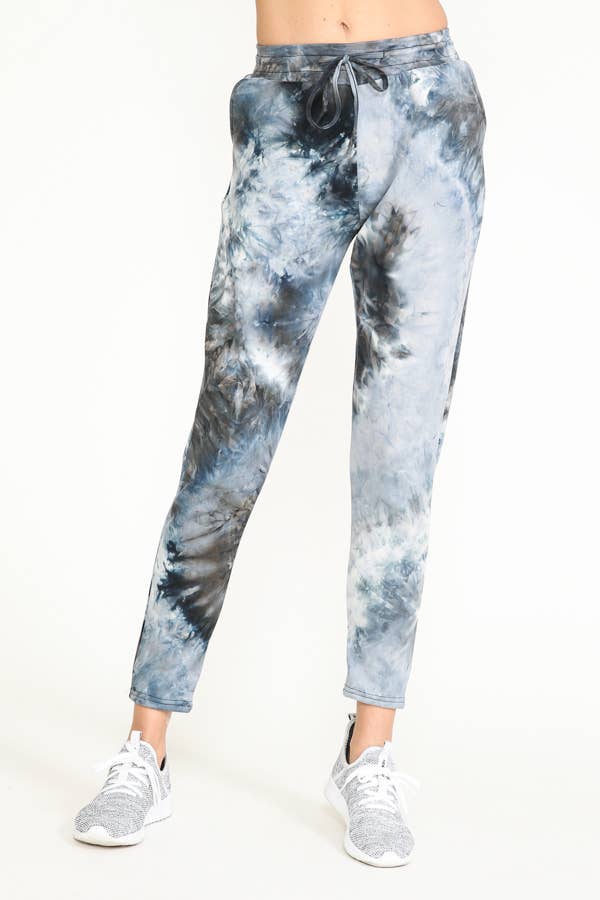 TIE DYE WARM PANTS FLEECE LINED WAISTBAND PANTS