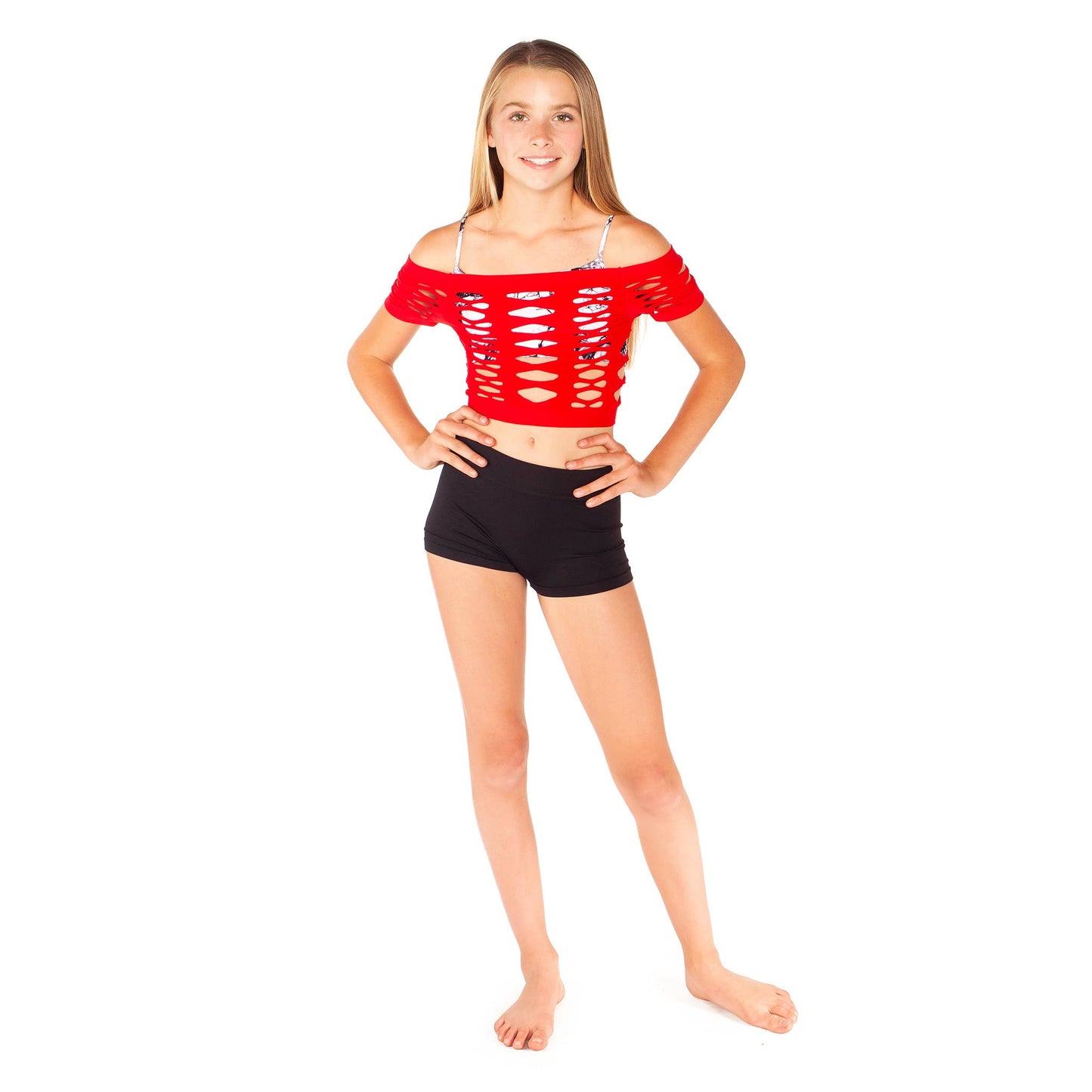 Malibu Mesh Crop Top for Dance Girls One Size