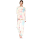 Women's Fun Prints Tie Dye Fleece Pajama Sets and Pants Urban Look