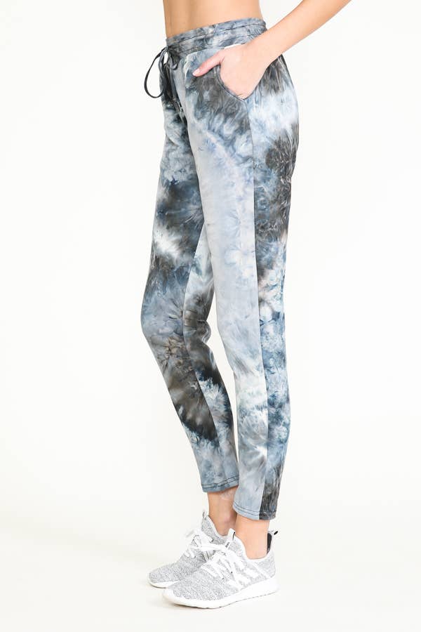 TIE DYE WARM PANTS FLEECE LINED WAISTBAND PANTS