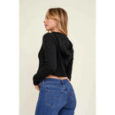 Hooded Zipper Front Rib Knit Cropped Jacket