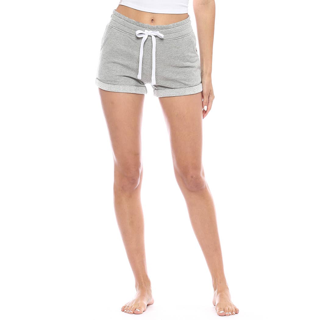 French Terry Casual Lounge Shorts -Lt H Gray