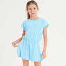 Back Button Skort Romper Good Girl