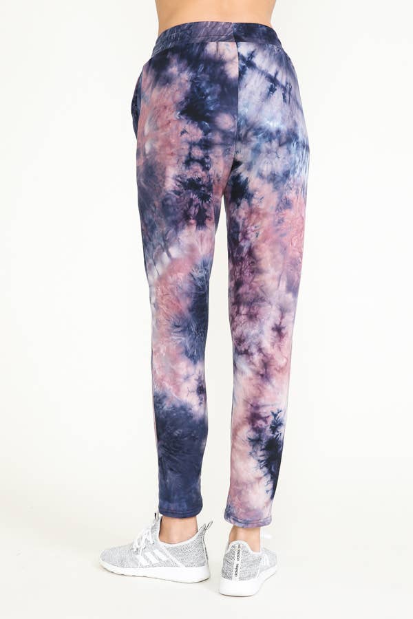 TIE DYE WARM PANTS FLEECE LINED WAISTBAND PANTS