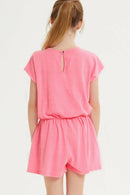 Back Button Skort Romper Good Girl