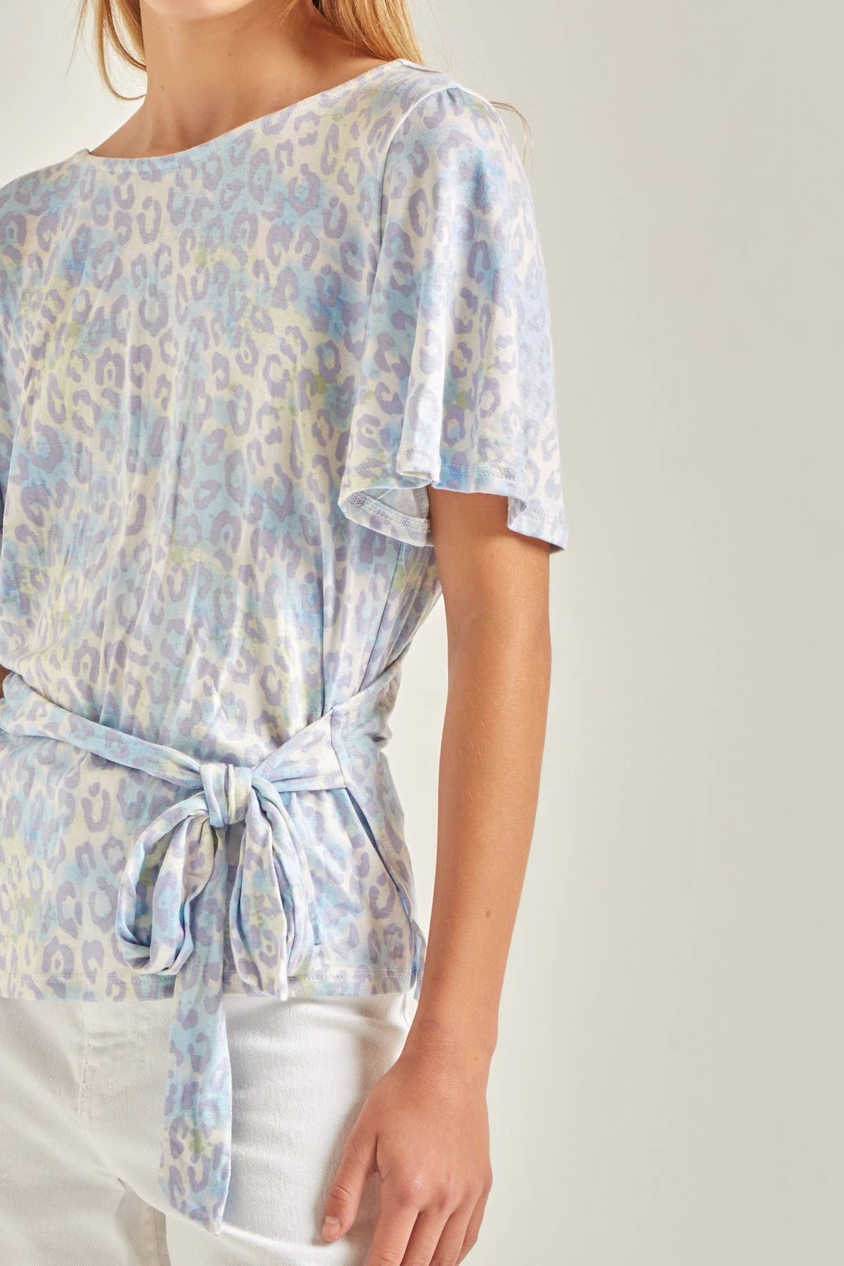 Waist Tie Open Back Wrap Top