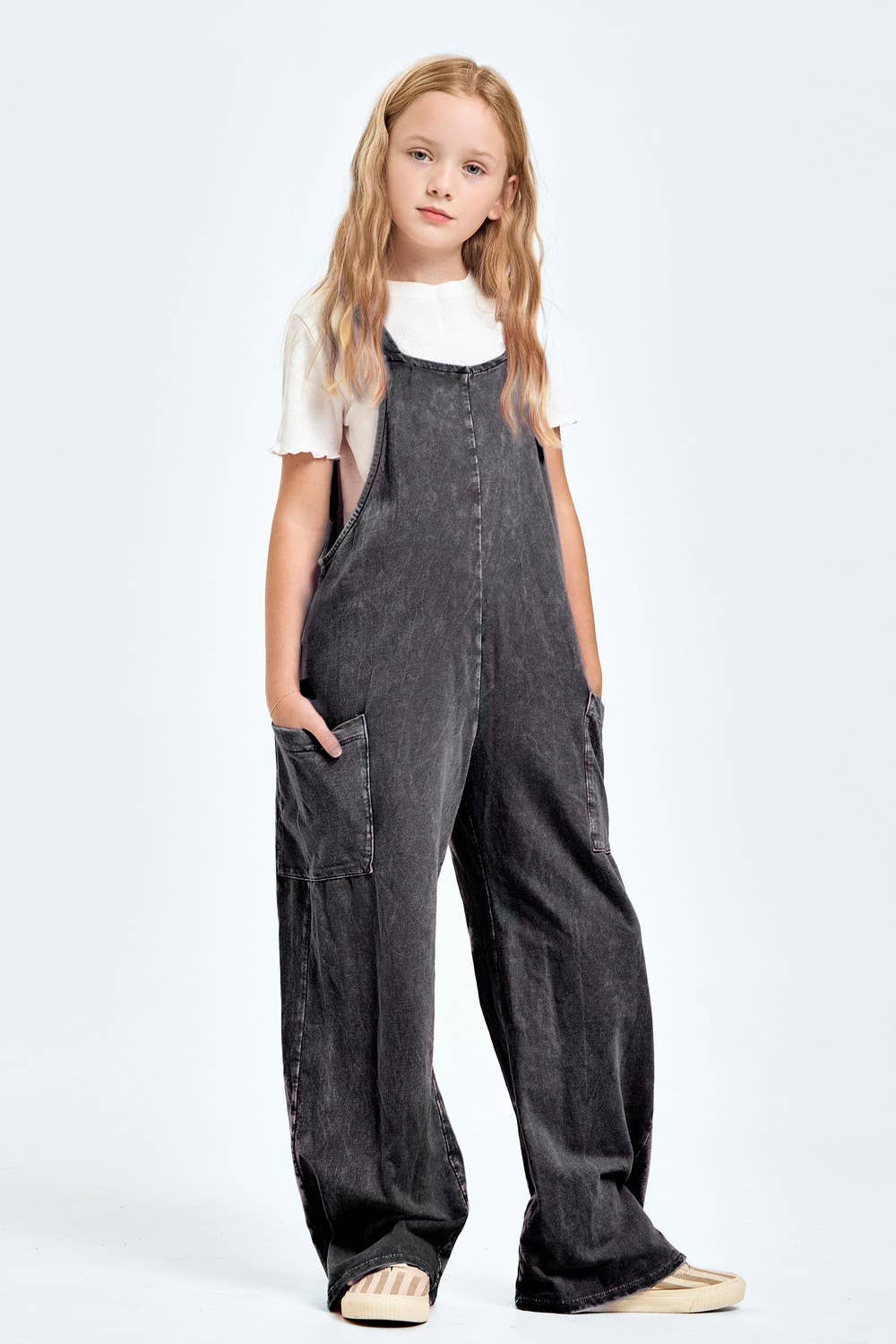 Mineral wash overall/jumpsuit/onesie