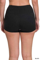 Brushed Microfiber Wide Waistband Biker Shorts
