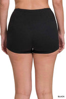 Brushed Microfiber Wide Waistband Biker Shorts