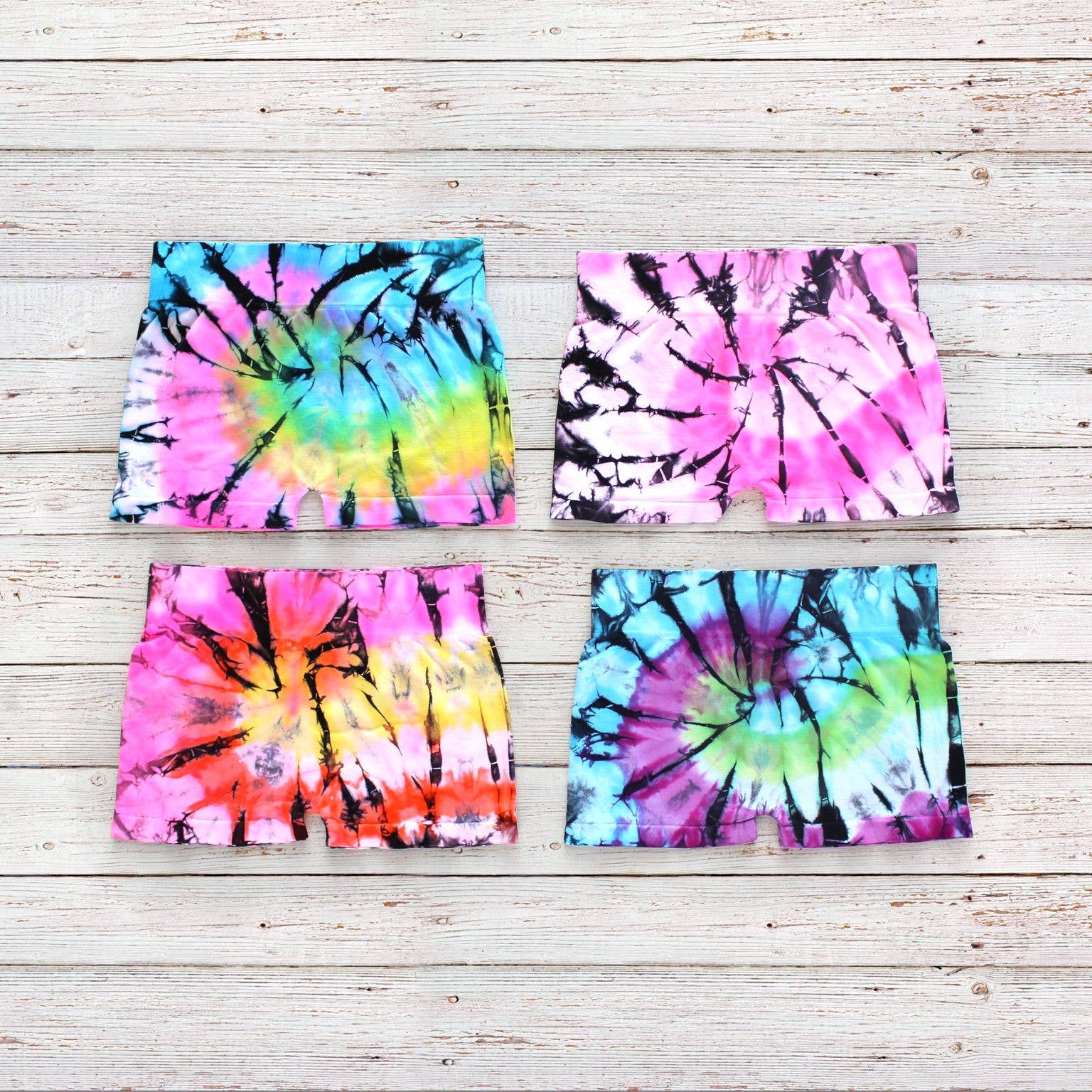 Swirl Tie Dye Boy Shorts Girls