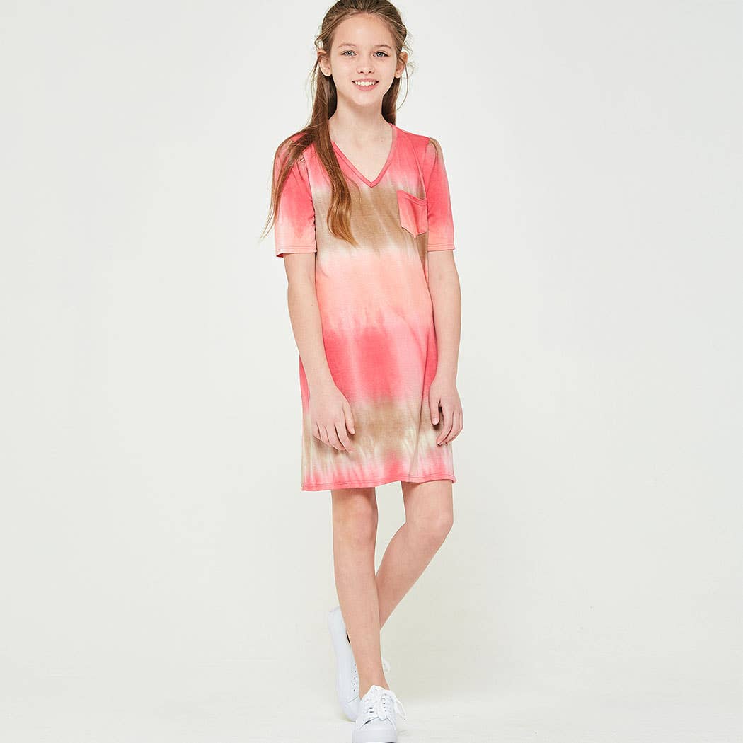 Tie Dye Balloon Sleeve Flare Dress