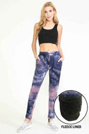TIE DYE WARM PANTS FLEECE LINED WAISTBAND PANTS