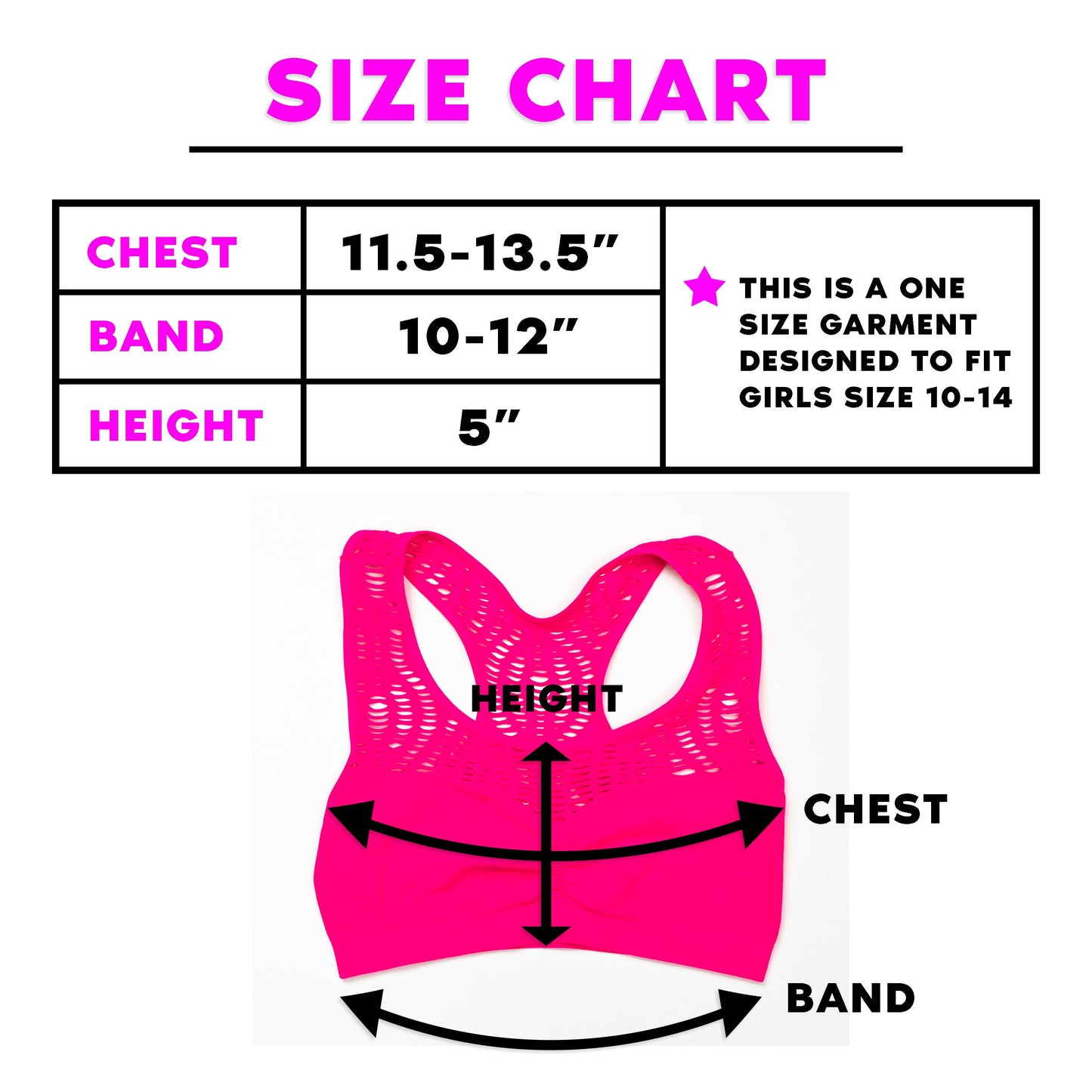Lace Pattern Sports Bra Girls One Size