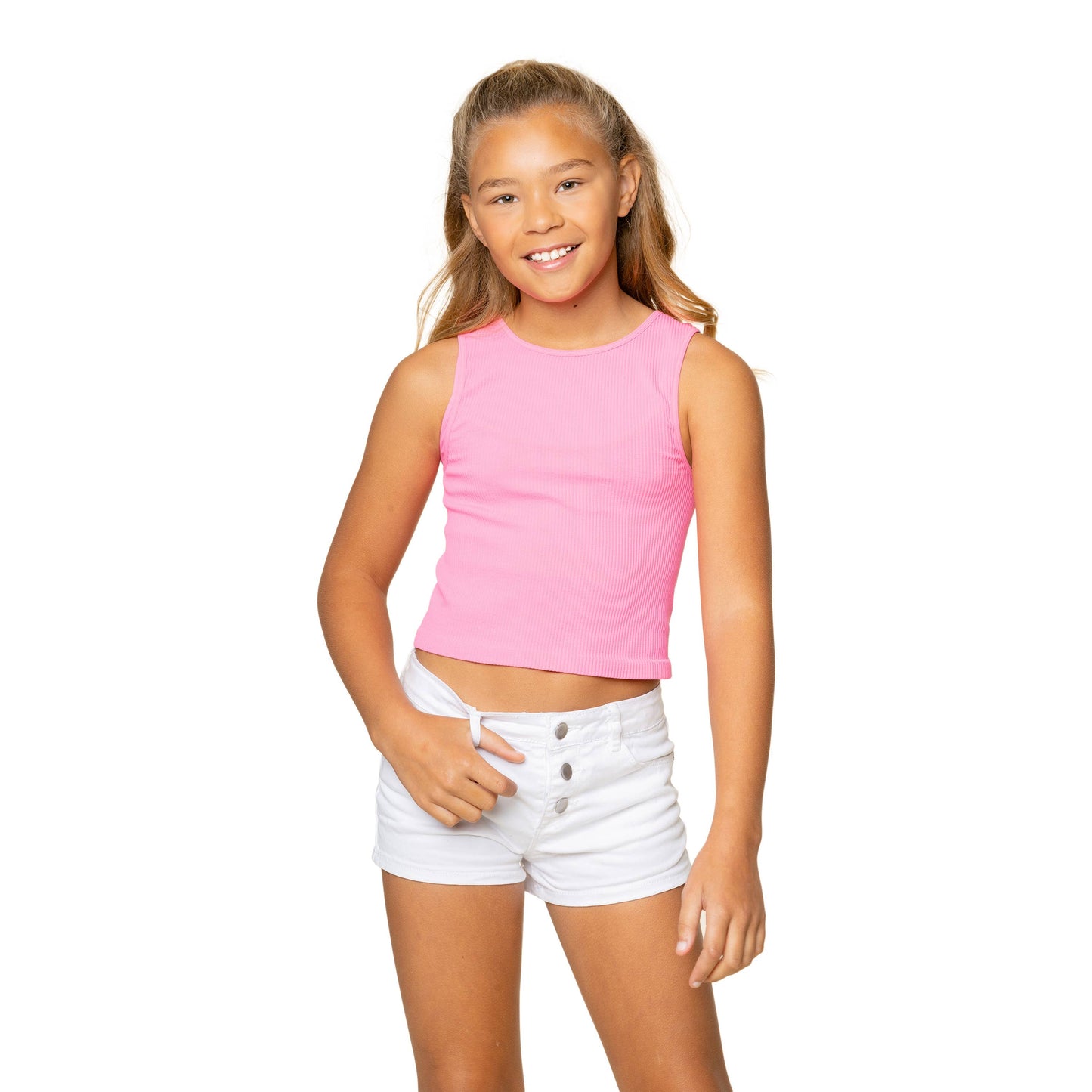 Ribbed Crop Tank Top One Size -  Bright Pastel Colors!