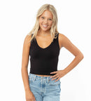 Junior Ribbed V Neck Tank Top - Stylish Junior Ribbed Tank Top for Everyday Wear