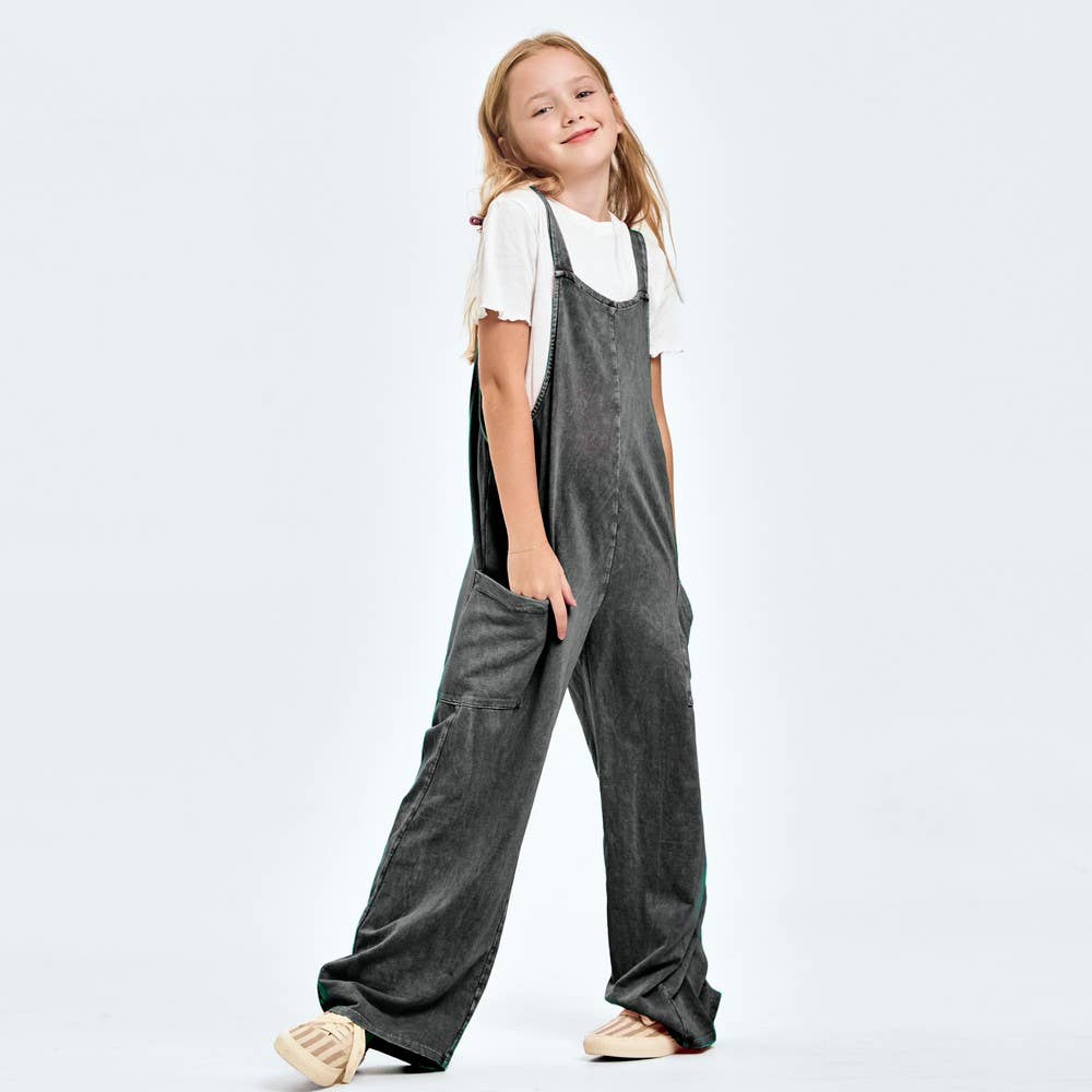 Mineral wash overall/jumpsuit/onesie