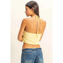 DZ22E149-Halter Cutout Crop Top