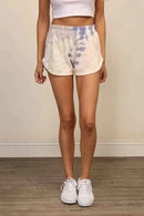 Women's Tie Dye Elastic Waist Shorts with Pockets WP8028C