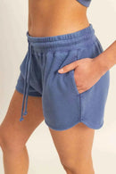 DZ25A690-Drawstring Waist Casual Dolphin Shorts