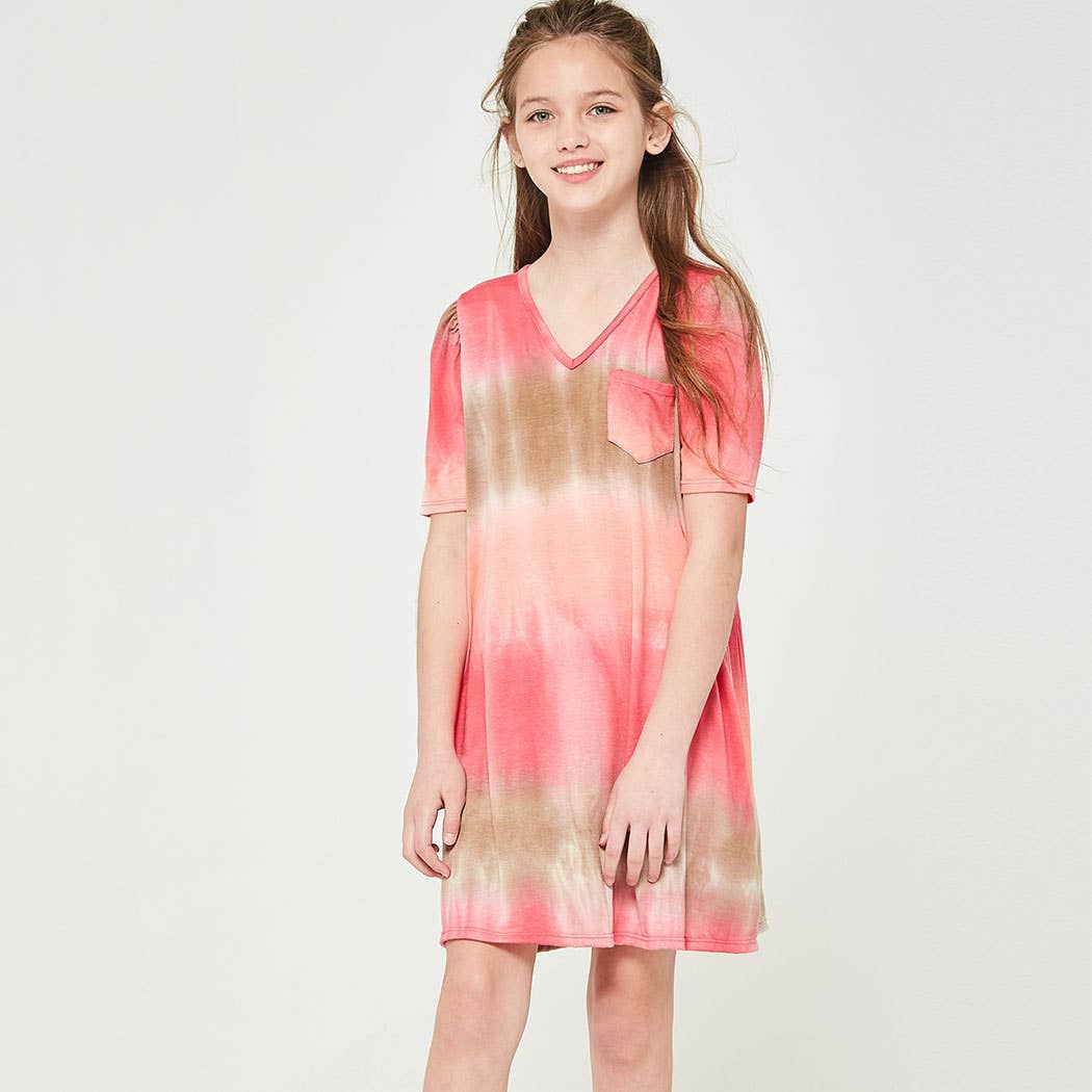 Tie Dye Balloon Sleeve Flare Dress