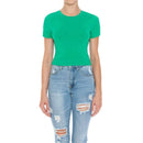 CREW NECK SHORT SLEEVE CROP TEE TOP