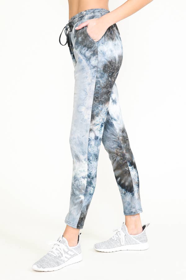 TIE DYE WARM PANTS FLEECE LINED WAISTBAND PANTS