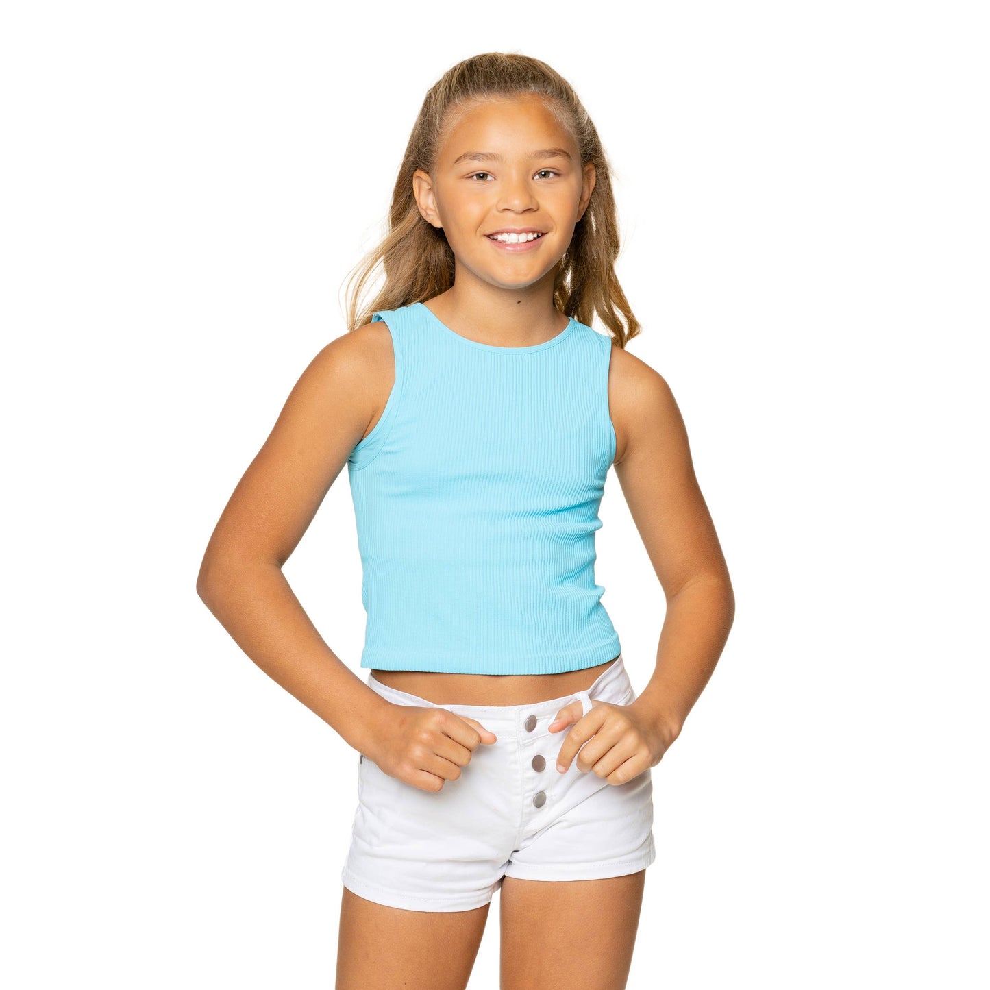 Ribbed Crop Tank Top One Size -  Bright Pastel Colors!