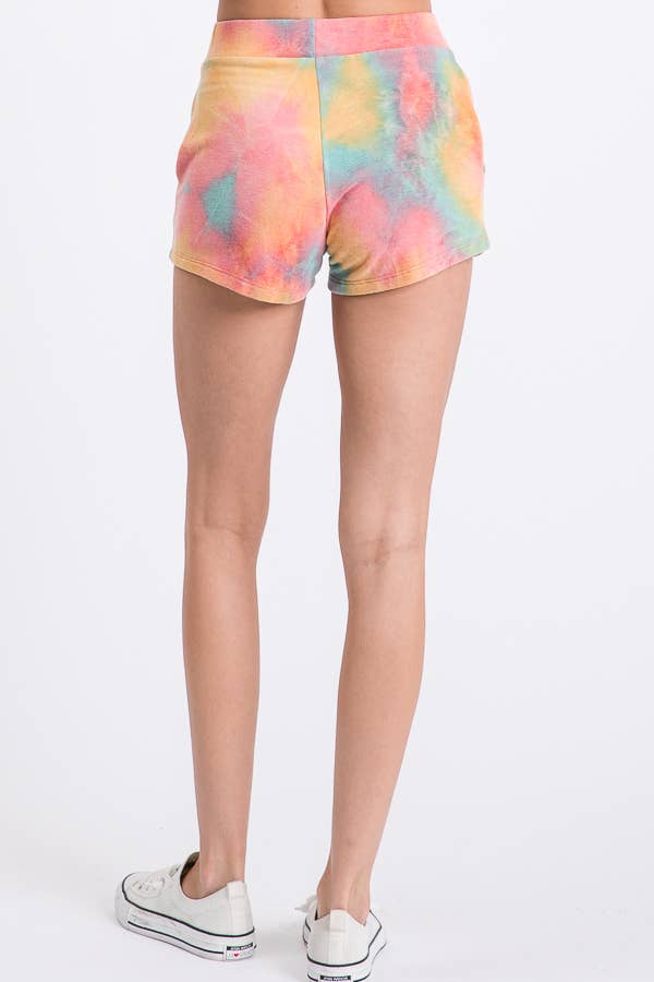 Tie-Dye Drawstring Shorts