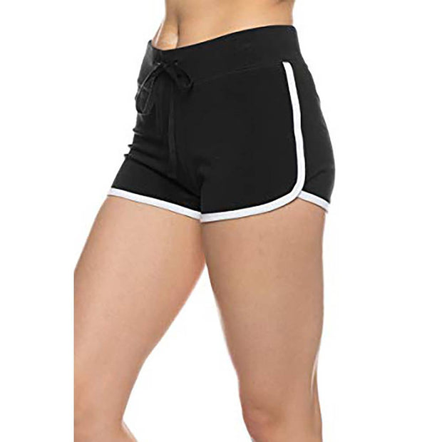 Drawstring Dolphin Running Athletic Shorts Black