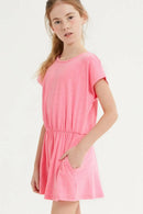 Back Button Skort Romper Good Girl