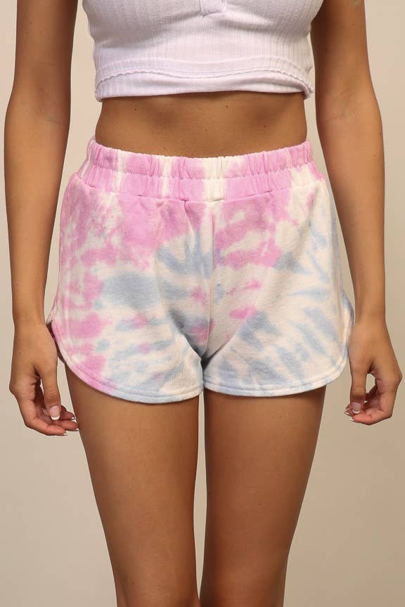 Women's Elastic Waist Tie Dye Shorts